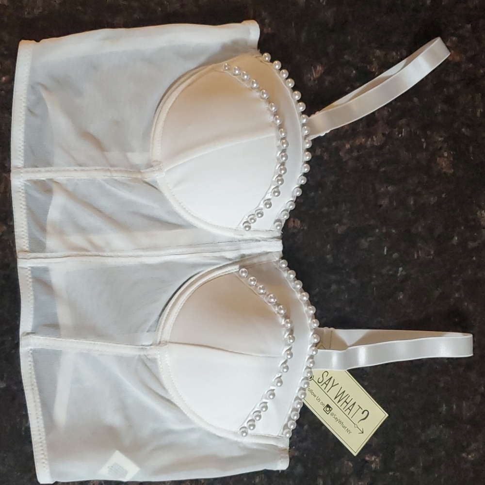 Pearl Beaded XL Corsette Bra